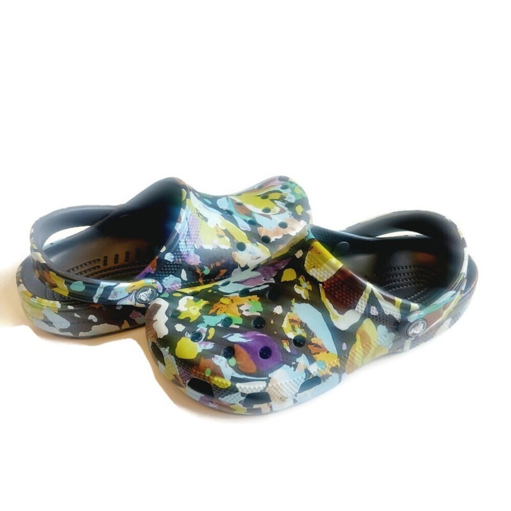 CROCS Classic Painted Floral Slip On Clogs Mens 6 Womens 8 Sandals Shoes - Picture 8 of 8